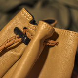 ASH: Drawstring Pouch in Camel