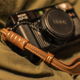 MURRAY: Leather Wrist Strap in Saddle Brown
